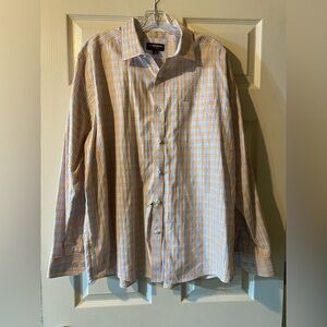 Johnston & Murphy Shirt Mens XLarge Plaid Button Down Casual Long Sleeve Dress